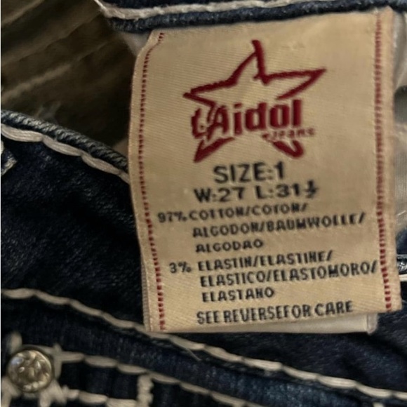 L.A. idol Blue Skinny Jeans with Decorative Stitching - Picture 5 of 8